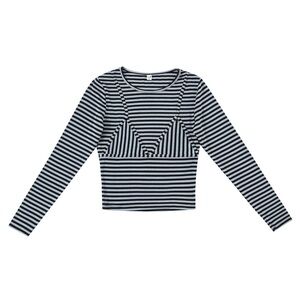 Fashion Brand Company Long Sleeve Bikini Bod Blue Stripe Size M